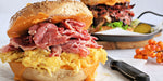 Corned Beef, Egg, and Cheese Bagel Sandwich